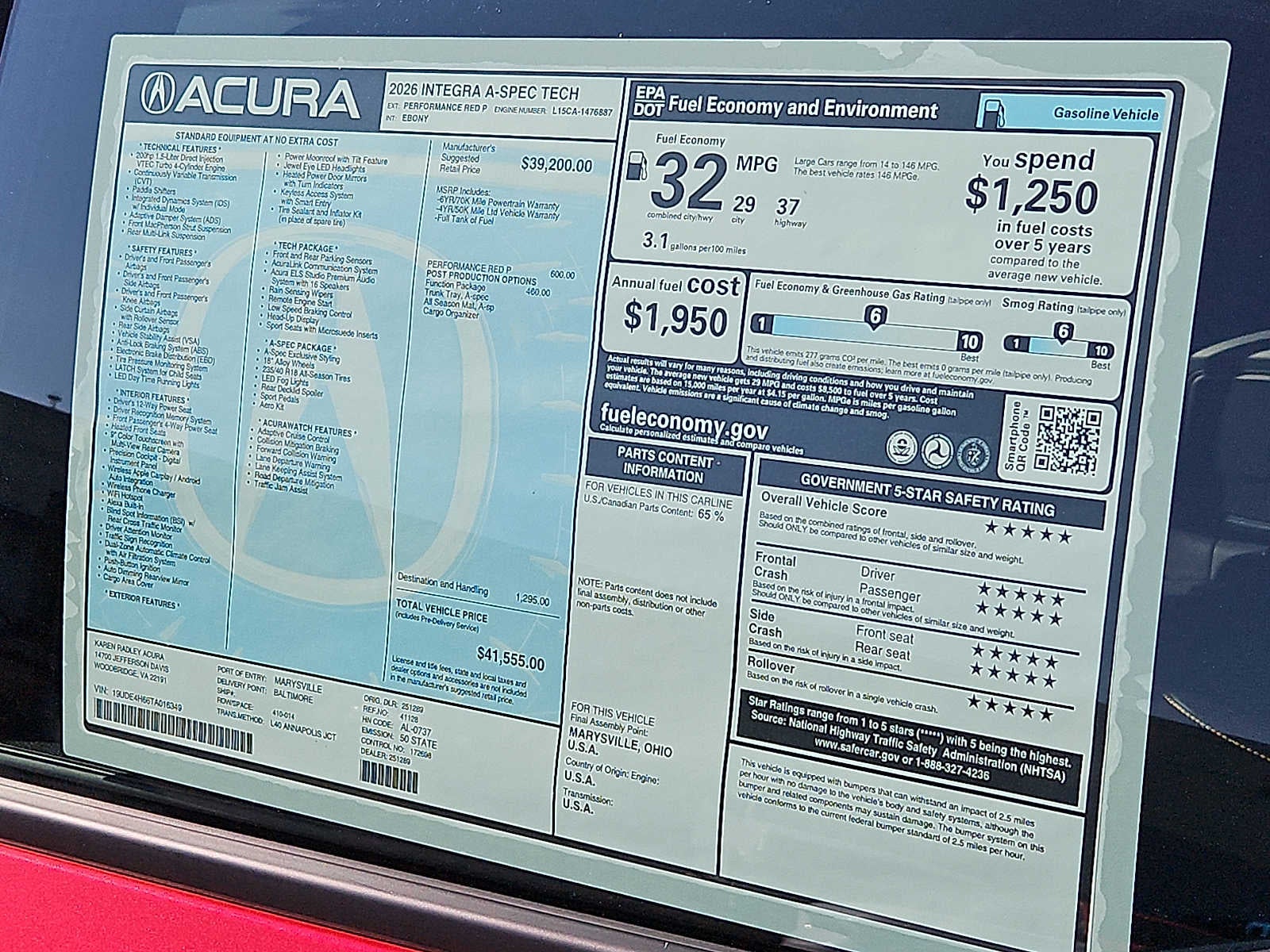 2026 Acura Integra FWD A-Spec with Technology