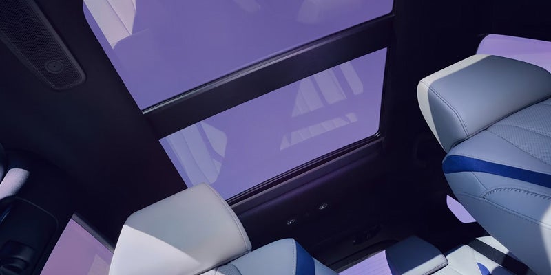 Panoramic glass roof and spacious interior of an Acura ADX